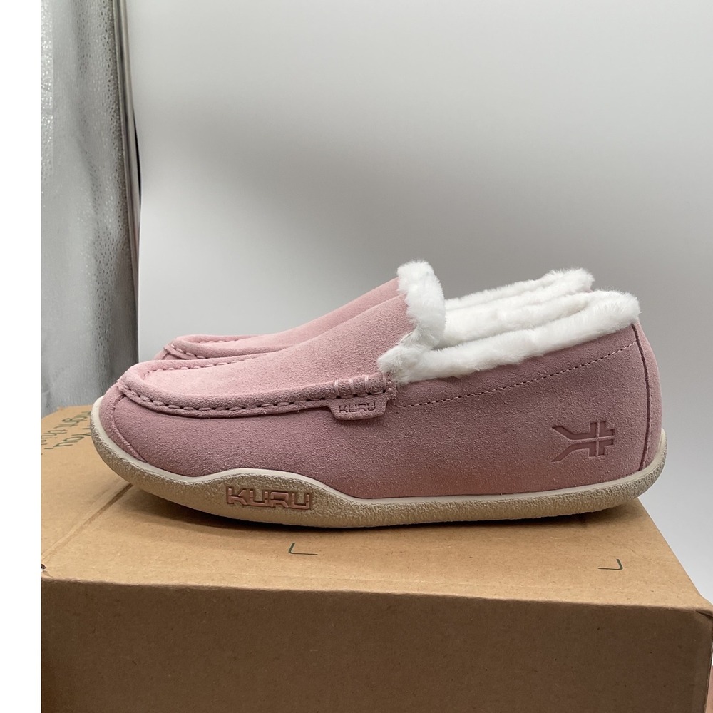 Kuru Loft Women 9 Soft Pink Vanilla Suede Faux Fur Moccasin Slippers Orthopedic - Picture 7 of 10